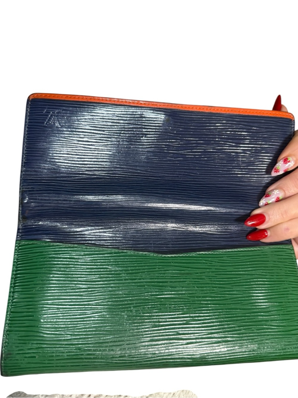 Louis Vuitton Vintage Epi Toledo Blue Borneo Green Long Wallet Authenticated - Picture 8 of 11